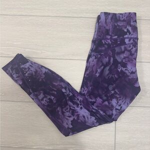Athleta Rainier Printed Purple Leggings Size S